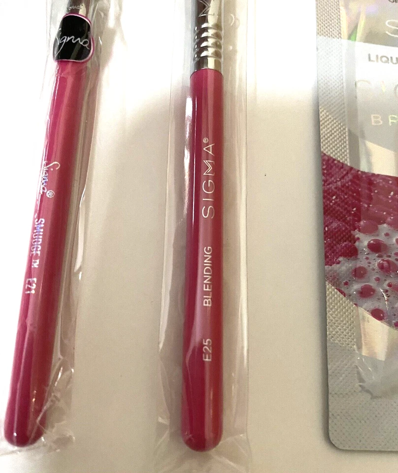 2 x SIGMA красоты мини E25 смешивания + мини E21 смазать путешествий щетки новый в упаковке - Изображение 3 из 4