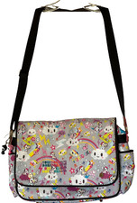 Tokidoki 2 set Lg Shoulder Bag 15" x 10" Rainbow Design Small Zipper Bag 9"x6"