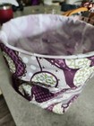Thirty-One Round Collapsible Bin Utility Organizing Tote Purple Paisley Pattern