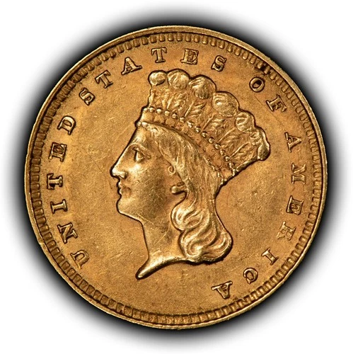 1856 G$1 Indian Princess Head Gold Dollar - Stg Luster - Type 3 - AU/UNC - G6013