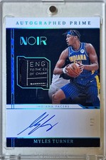 2021 Panini Noir Myles Turner Platinum Prime Laundry Tag Game Used Patch Auto /3