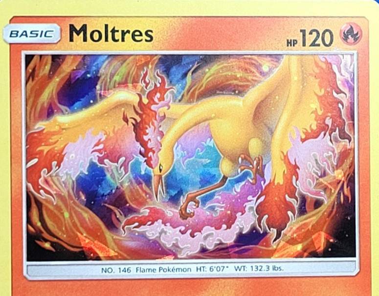 Moltres Sun & Moon Lost Thunder Near Mint 38/214 Cracked Ice Holo Rare Pokemon