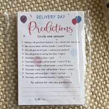 Baby Shower Party Game Cards Set: Delivery Day Predictions & Mommy or Daddy?