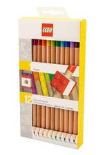 School Stationery Set 12 Colored LEGO Pencils with 1 Topper