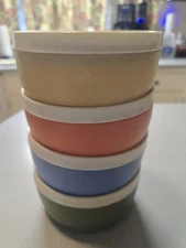 Sunfrost Thermo Temp Bowls Vintage Mid Century Set 4 Dessert Soup Cereal Camping