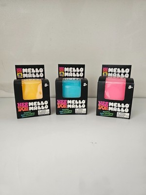 3 NeeDoh Mello Mallo Color Changing Squishy Marshmallow Pink Blue and Yellow NEW