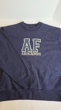 Vintage Abercrombie  Fitch AF Logo Crewneck Sweatshirt Navy Mens Large Y2K