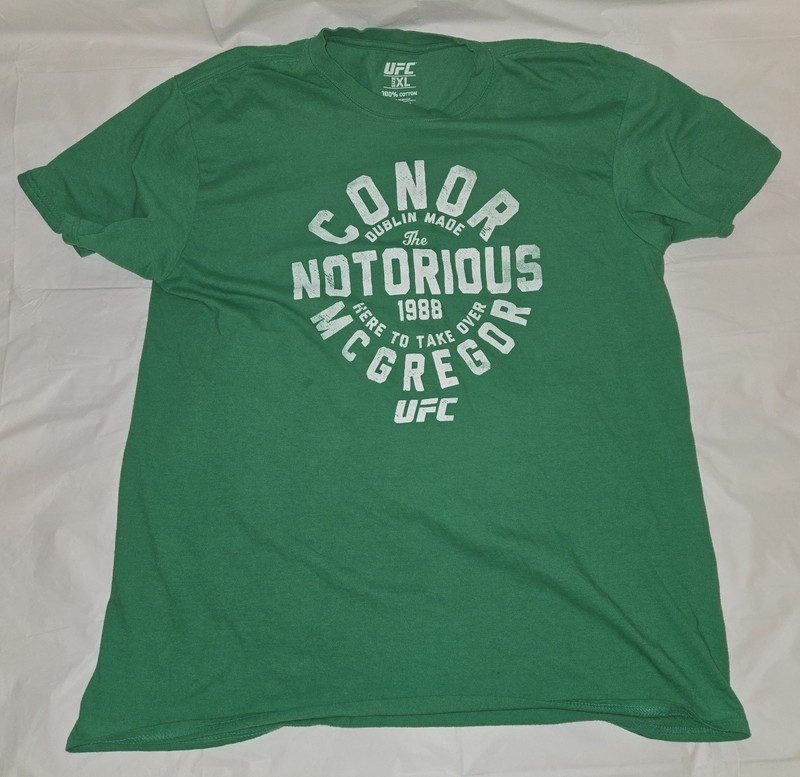 UFC *Notorious* Conor McGregor Mens T-Shirt Size XL Green!