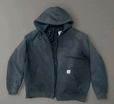 Carhartt Rain Defender Black Hoodie 3 Season Quilt Lined Large 100631 NO Zip