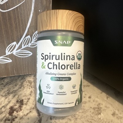 Snap Supplements Spirulina & Chlorella Organic Detoxifier 120 Capsules