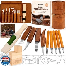 Wood Carving Kit, 24Pcs Wood Carving Tools with Storage Bag, Wood