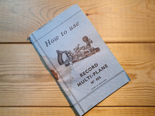 Vintage Record 405 Plane Instruction Booklet Woodworking Tools Carpentry Tool