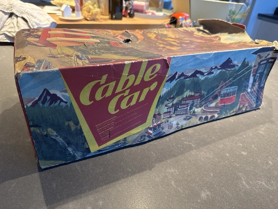 Technofix 303 Cable Car Alpine Express Tin Toy 1960s – 4 Cars + Box - Bild 3 von 4