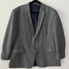 Macy  s Club Room Suit Jacket Men  s Size 48 R Gray And Blue Plaid Blazer Jacket