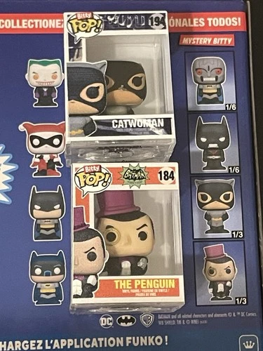 Lot Of 2 Funko Bitty Pop! Dc Comics Batman - 1/3 Chase Catwoman + The Penguin