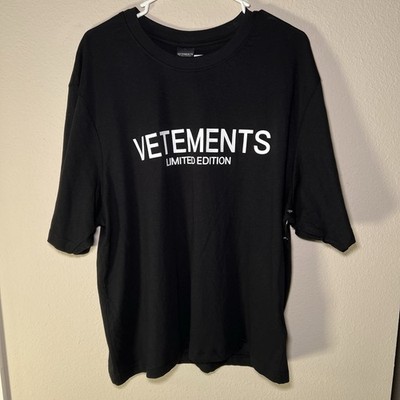 Vetements Men's BLACK T-Shirt Size L LIMITED EDITION By Drill Clothing