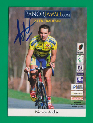 CYCLING cycling card NICOLAS ANDRE team PANORIMMO.com signed