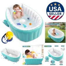 Inflatable Baby Bathtub with Air Pump - Safe BPA-Free Design, Portable  Fold...