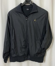 Vtg Air Jordan Jacket Black 2XL Mens Rare Wings Zip Pull Gold Jumpman Embroidery