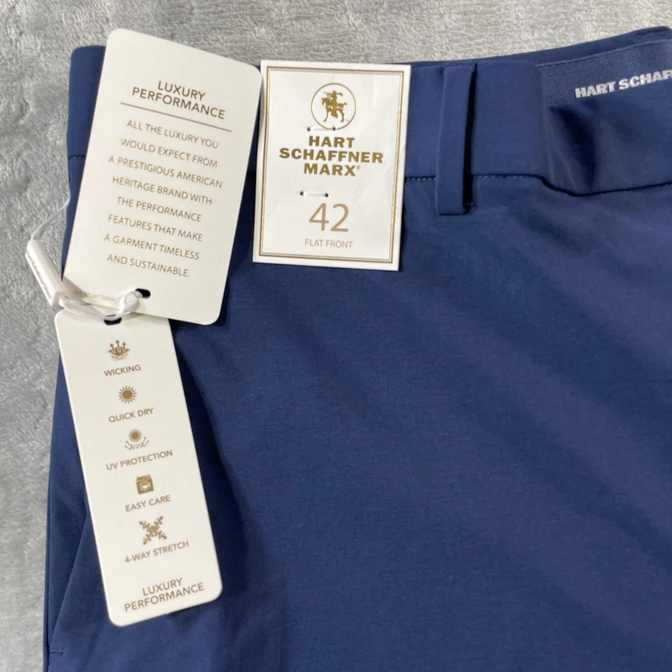 Shorts Hart Schaffner Marx Performance Masculino 42 Azul Luxo Leve Elástico Casual - Imagem 4 de 4