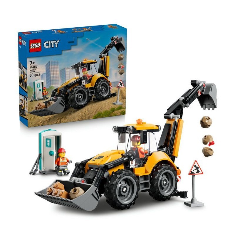 LEGO City 60480 tractopelle jaune pour imaginer des histoires de chantier en famille