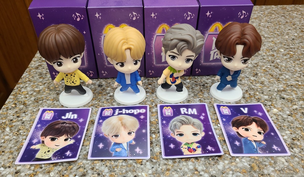 Lot Of 4 McDonald's Tinytan x BTS 2025 Happy Meal Toys Jin Jhope