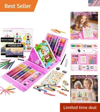 Art Supplies Set 290 Pieces Drawing Craft Kids Art Kit Gift Pink