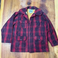 Vintage 60s Woolrich Mackinaw Jacket 42 503 Wool Plaid Hunting Button Outdoor