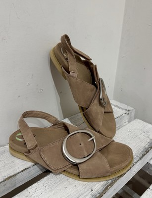 Earth Grove Ambrosia Dark Blush Flats Buckle Suede Sliders Sandals US 7 UK 5 38