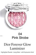 Dior Forever Glow Luminizer #04 Pink Strobe NIB Gorgeous Silver Quilted Case