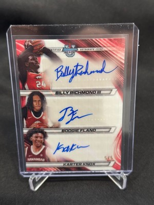 #ad 2024 25 Bowman University Best Richmond III Fland Knox Triple Auto Red #5 5 $269.95