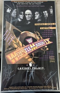 Wrestlemania 9 Autographed Poster ! Steiner Bros.Undertaker .Paul Bearer, Others
