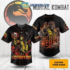Mortal Kombat Get Over Here Dragon Personalized Baseball Jersey