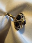 14k Italian Yellow Gold Amethyst Onyx Ring With Weight 5.3g Size 8 SCRAP or Wear — photo 8