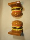 Vintage Ceramic Cheese Burger Book Ends. Very Nice For Recipe Book Holder — photo 6