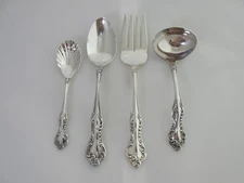 4 Reed & Barton WISTERIA Silverplate Silverware Serving Pieces Spoon Ladle Jelly