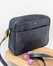 Besondere Assima Vintage Umhängetasche Navy – Strukturleder – Crossbody – 90er