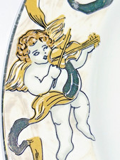 Angels! American Atelier Heavenly Hosts Salad or Dessert Plates w Gold Angels