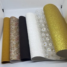 6 Sheets Faux Leather, Glitter Sheets, 8x11 Lot Of Leatherette, Faux Leather EF