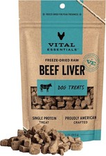 Vital Essentials Single Ingredient Beef Liver Dog Treats, 2.1 oz  Freeze-Dried