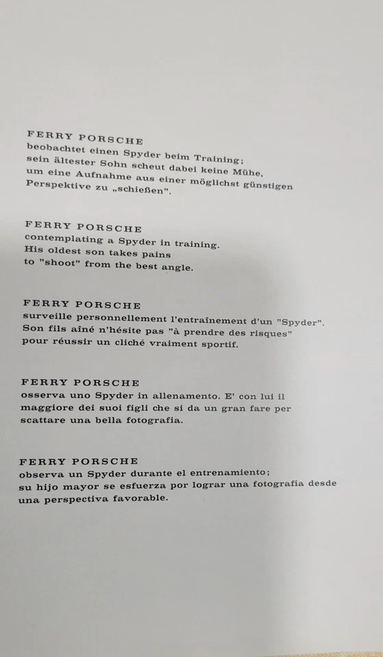 PORSCHE love zu him - Love for the Porsche - 356, Spyder. Libro coleccionable RARO Foto 4 de 4