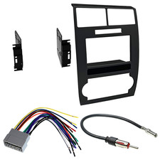 Double Din In Dash Mounting Kit fits 2005-2007 Dodge Magnum Black harness