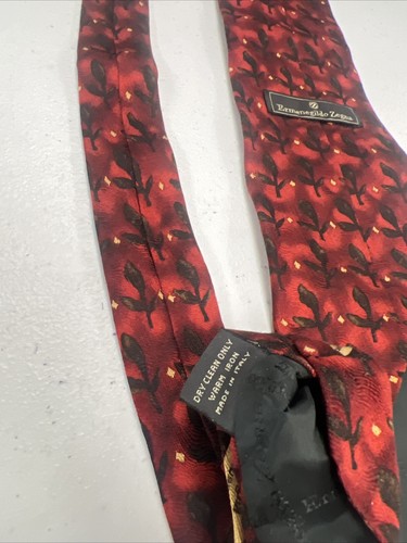 Ermenegildo Zegna Men's Red Floral Silk Neck Tie $295 - Picture 10 of 10