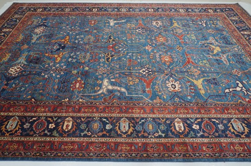 10 x 14 ft Navy Blue Bidjar Afghan Hand Knotted Traditional Oriental Rug - Picture 3 of 20