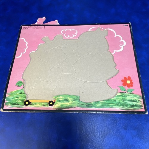 Vtg 1955 WHITMAN Frame Tray Inlay Puzzle Pre-School Toddler Girl Bird Lamb Wagon - 第 10/13 張圖片