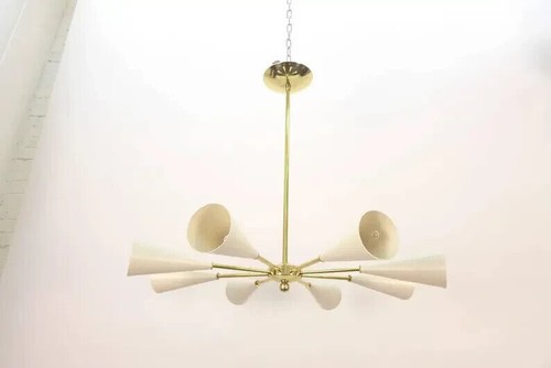 Conical Sputnik Chandelier Stilnovo Style 8 Lights Mid Century Wall Lamp - Picture 4 of 9