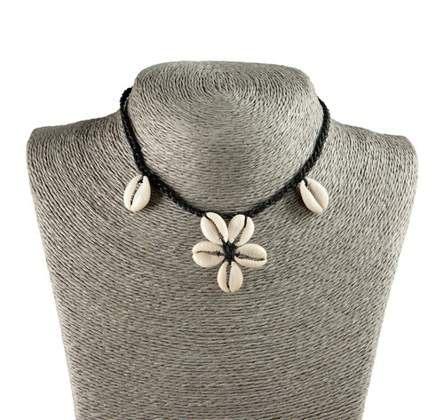 Cauri Choker Necklace - Flower - Cauris Shell Jewelry - Adjustable #4778 - Picture 7 of 8