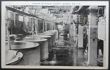 1940s Monroe WI Cheese Factory Interior Postcard – E.C. Kropp Co