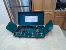 Propane Stove Green Century 2 Burner Camp Mod 4660 Made in the USA
