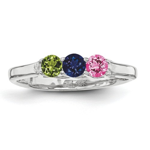 14K Solid Gold Mother's Heart Ring 2 to 6 Birthstones Family Ring, Moms jewelry - Picture 8 of 22